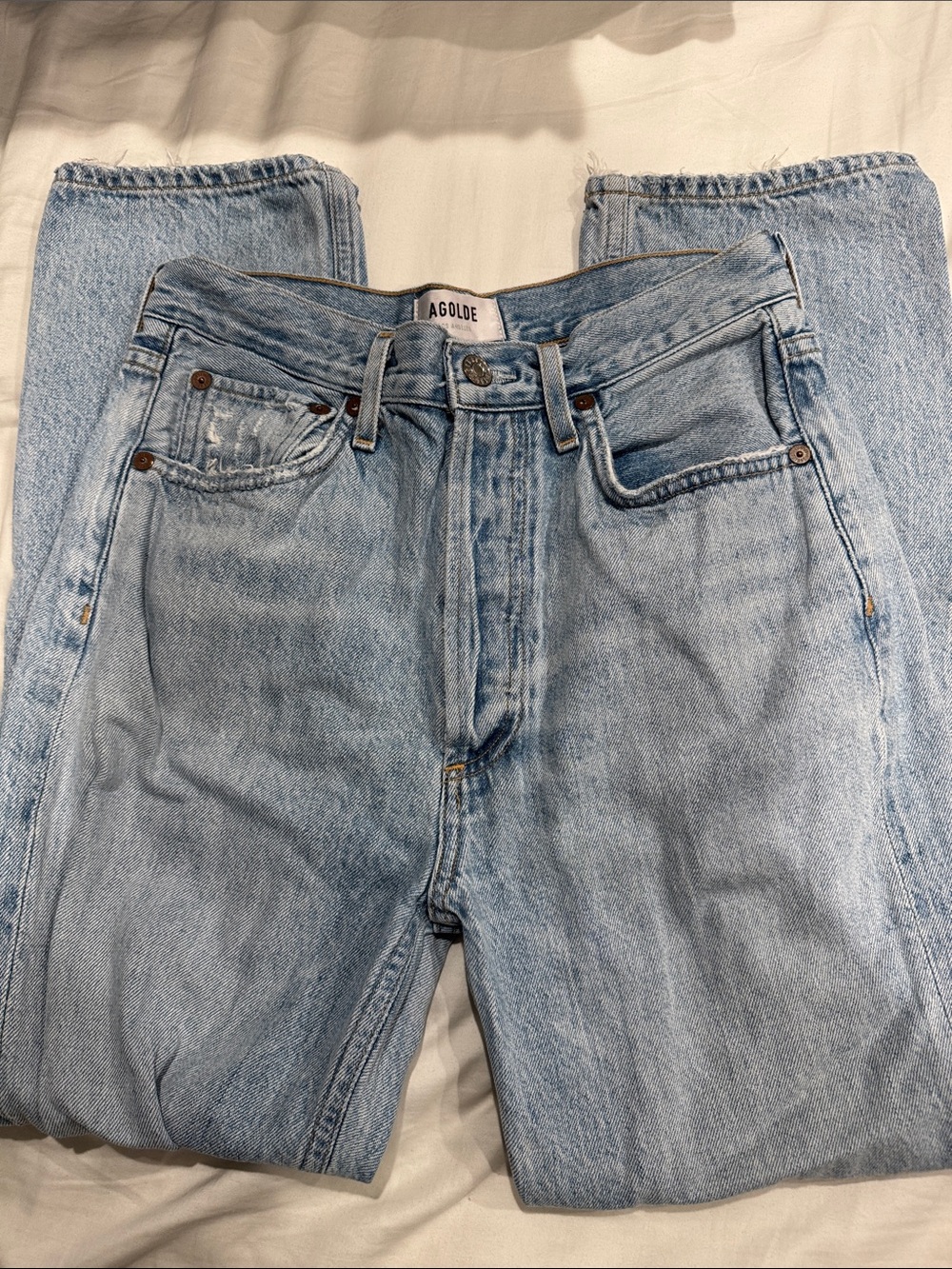 Agolde Women “Riley” Light Wash Straight-Leg Jeans
